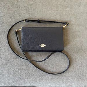 Coach Pebble Leather Anna Foldover Clutch